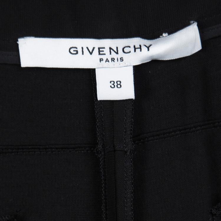 Pre Owned Givenchy Black High Waist Wide Leg Trousers M