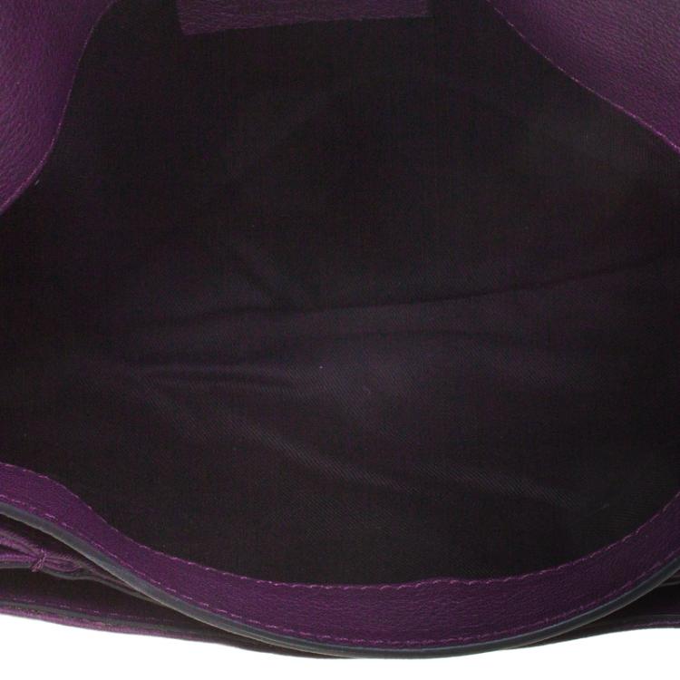 Pre Owned Givenchy Purple Leather Medium Antigona Envelope Clutch