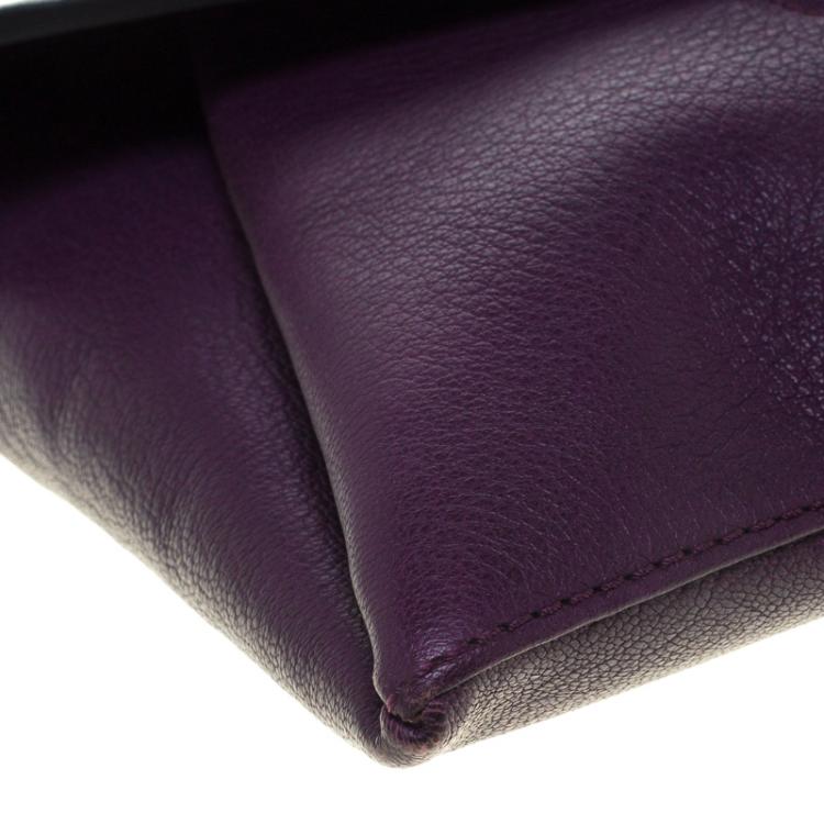 Pre Owned Givenchy Purple Leather Medium Antigona Envelope Clutch