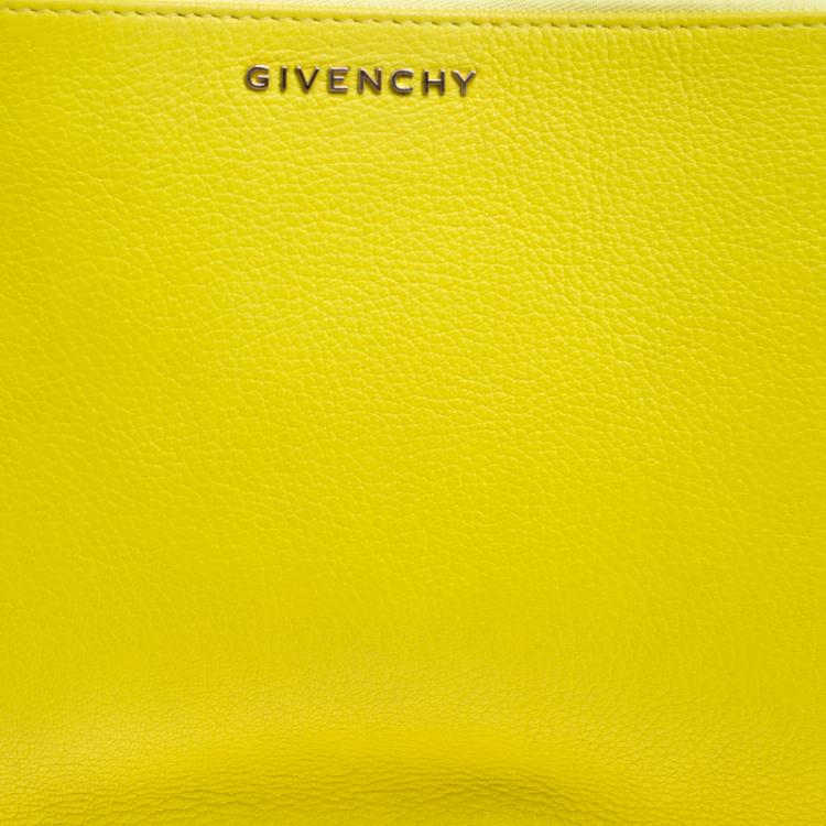 Pre Owned Givenchy Yellow Leather Pouch