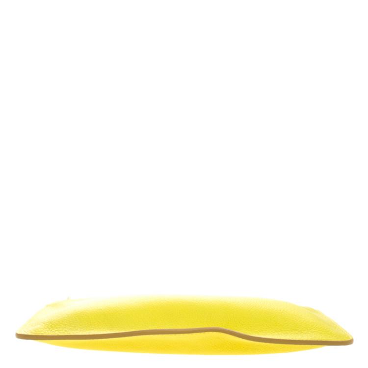 Pre Owned Givenchy Yellow Leather Pouch