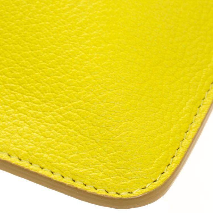 Pre Owned Givenchy Yellow Leather Pouch