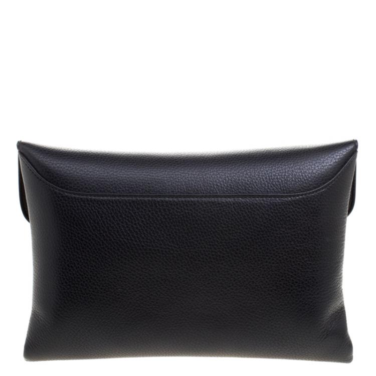 Pre Owned Givenchy Black Leather Medium Antigona Envelope Clutch