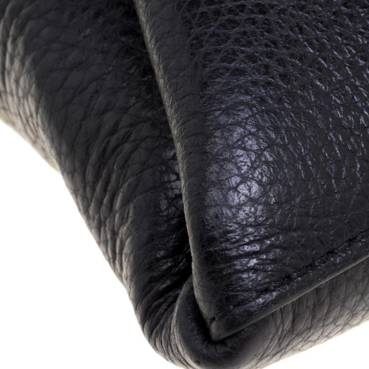 Pre Owned Givenchy Black Leather Medium Antigona Envelope Clutch
