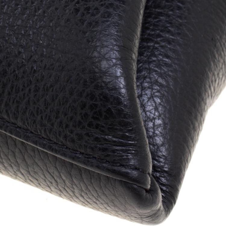 Pre Owned Givenchy Black Leather Medium Antigona Envelope Clutch