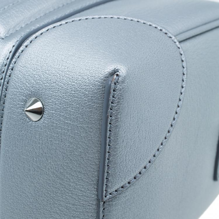 Pre Owned Givenchy Silver Leather Mini Lucrezia Duffel Bag
