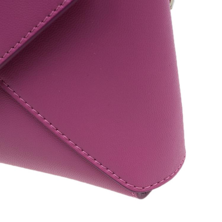 Pre Owned Givenchy Pink Leather Medium Shark Corssbody Bag
