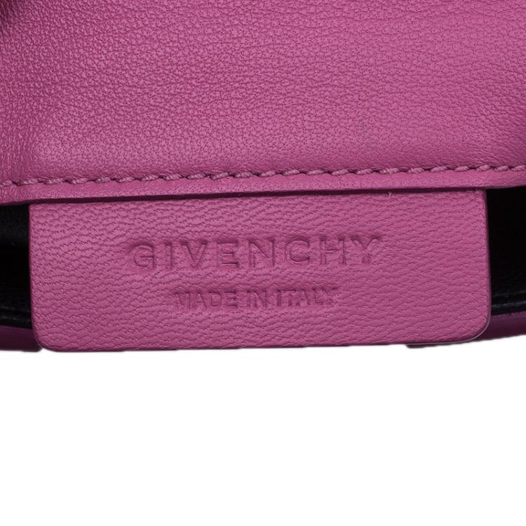 Pre Owned Givenchy Pink Leather Medium Shark Corssbody Bag