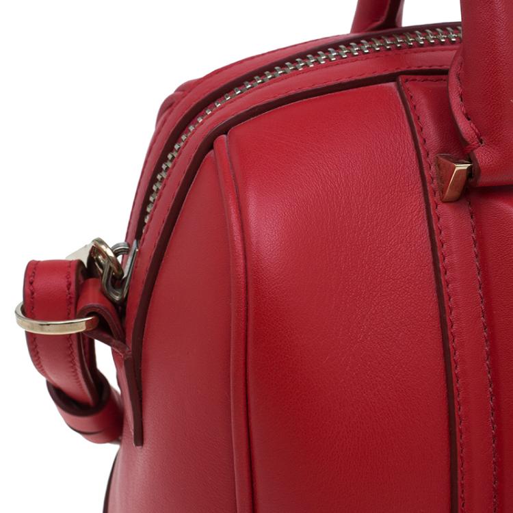 Pre Owned Givenchy Red Leather Medium Lucrezia Duffle Bag