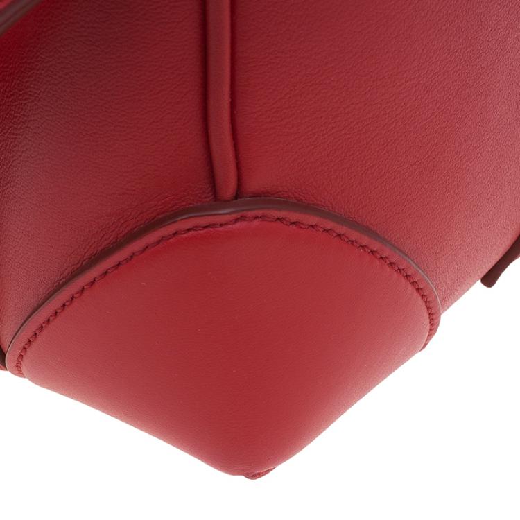 Pre Owned Givenchy Red Leather Medium Lucrezia Duffle Bag