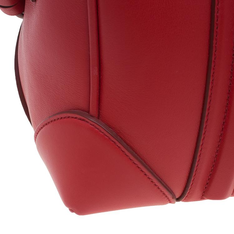 Pre Owned Givenchy Red Leather Medium Lucrezia Duffle Bag