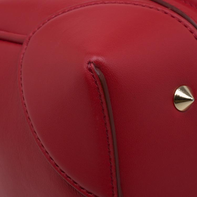 Pre Owned Givenchy Red Leather Medium Lucrezia Duffle Bag