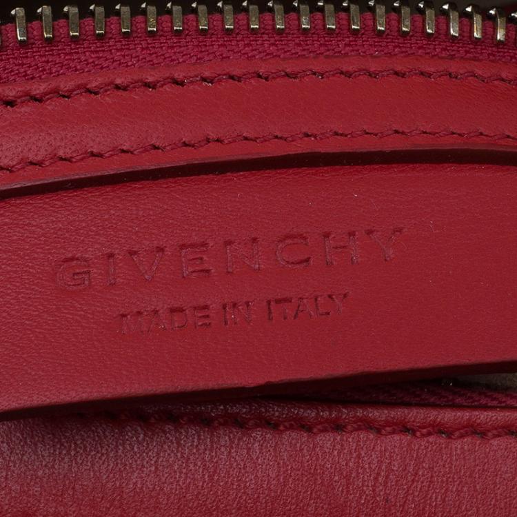 Pre Owned Givenchy Red Leather Medium Lucrezia Duffle Bag