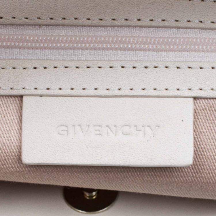 Pre Owned Givenchy Beige/Grey Coated Canvas Logo Print Hobo
