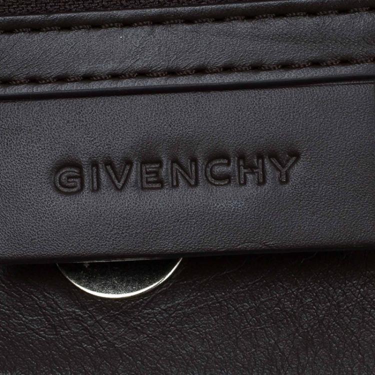 Pre Owned Givenchy Brown Canvas Large Logo Print Hobo