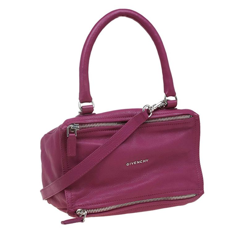 Pre Owned Givenchy Purple Leather Small Pandora Messenger Bag