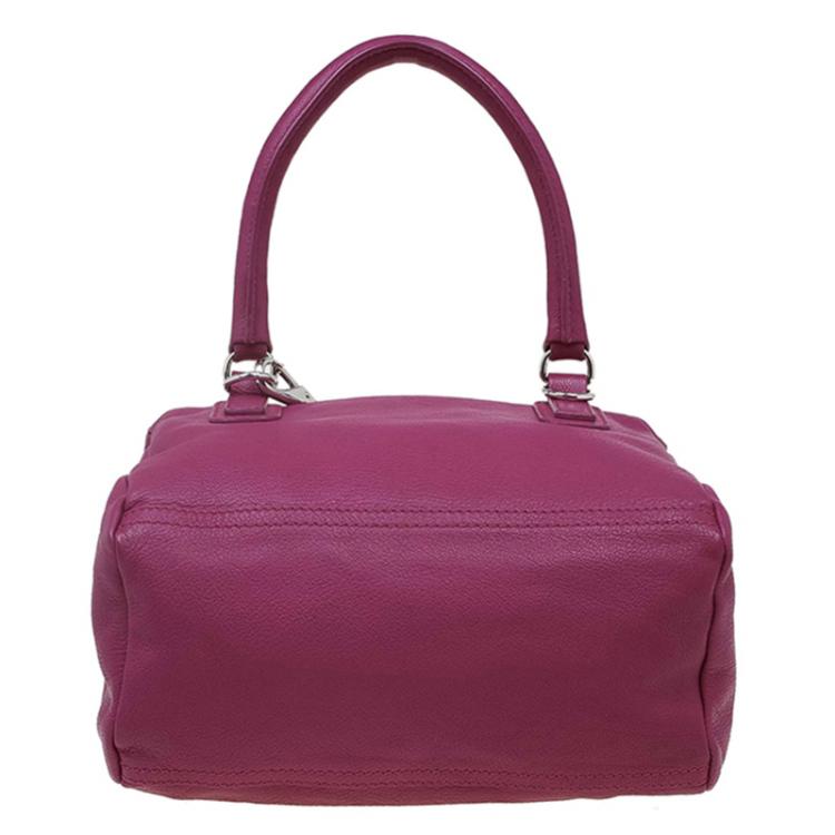 Pre Owned Givenchy Purple Leather Small Pandora Messenger Bag