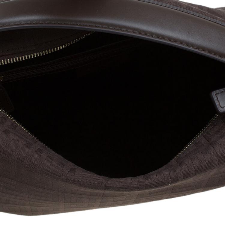 Pre Owned Givenchy Brown Canvas Large Logo Print Hobo