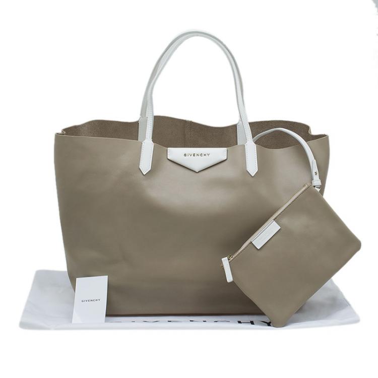 Pre Owned Givenchy Beige Leather Large Antigona Shopping Tote