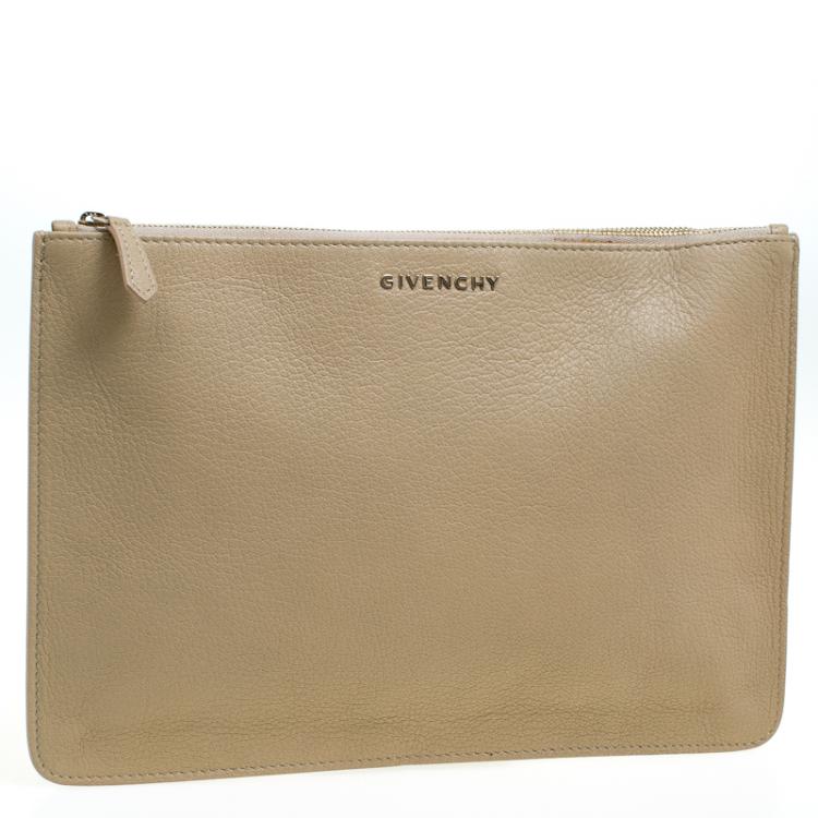 Pre Owned Givenchy Beige Leather Pouch