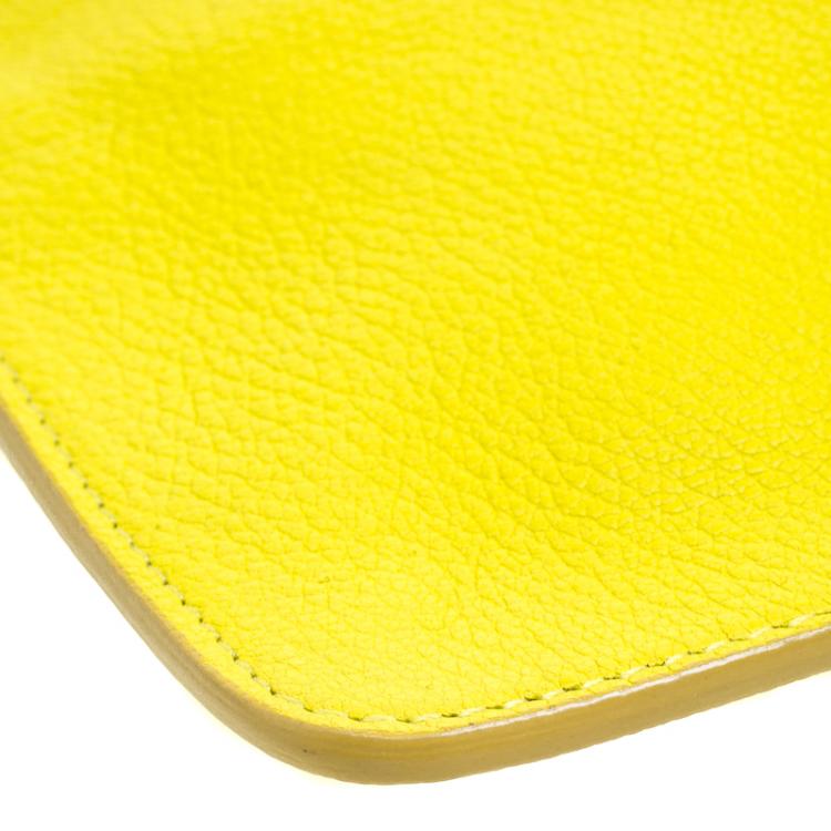 Pre Owned Givenchy Yellow Leather Pouch
