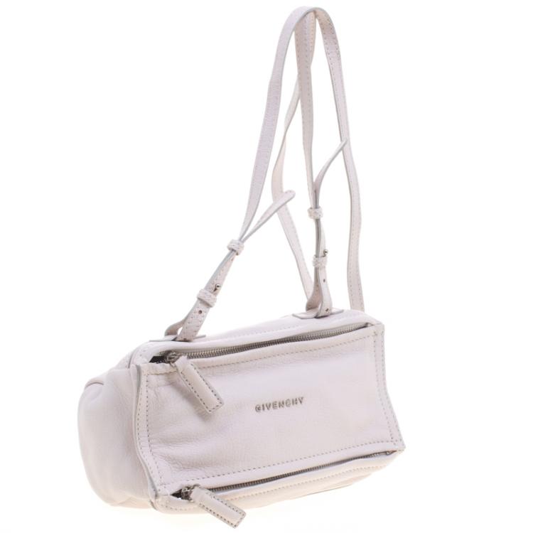 Pre Owned Givenchy Off White Leather Mini Pandora Pouch