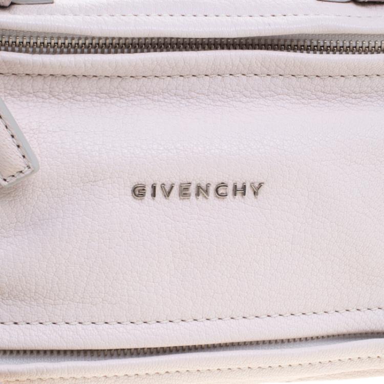 Pre Owned Givenchy Off White Leather Mini Pandora Pouch