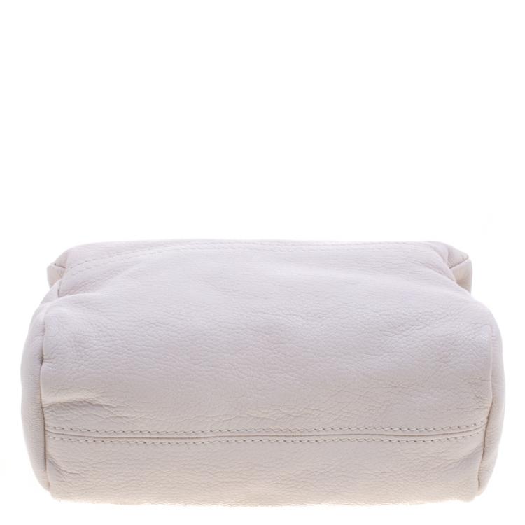 Pre Owned Givenchy Off White Leather Mini Pandora Pouch