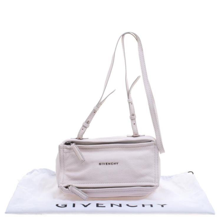 Pre Owned Givenchy Off White Leather Mini Pandora Pouch