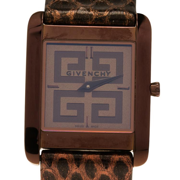 Pre Owned Givenchy Metallic Brown Stainless Steel 5200L/21 Women's Wristwatch 27MM