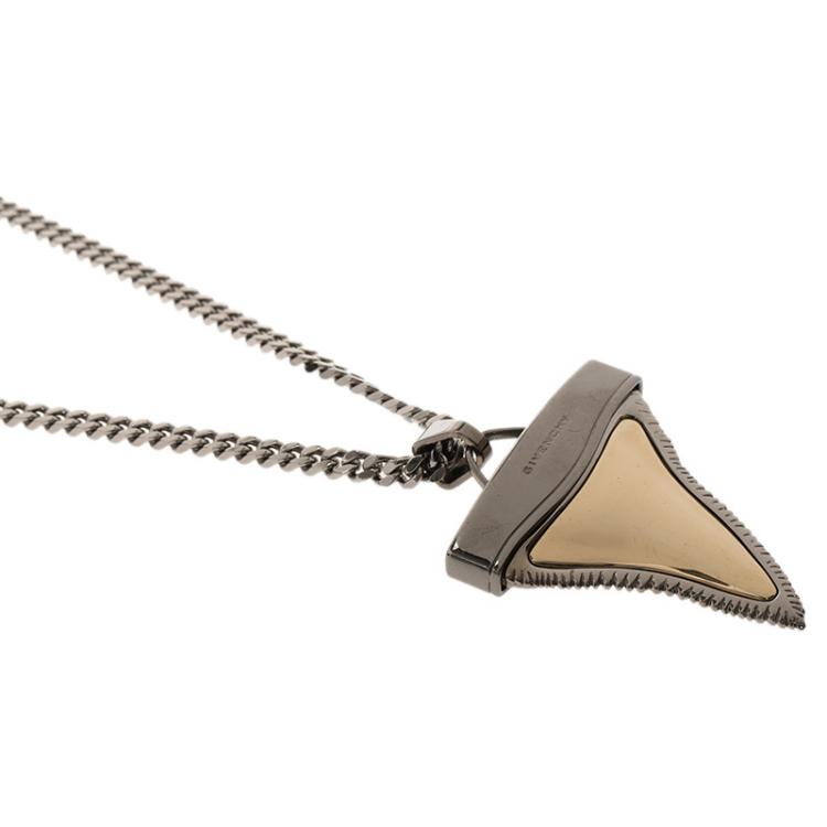 Pre Owned Givenchy Shark Tooth Gold and Silver Tone Necklace