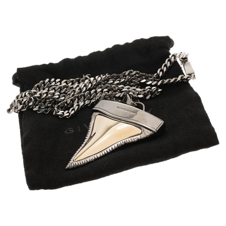 Pre Owned Givenchy Shark Tooth Gold and Silver Tone Necklace