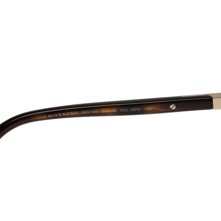 Pre Owned Givenchy Gold and Brown SGV456 Aviator Sunglasses
