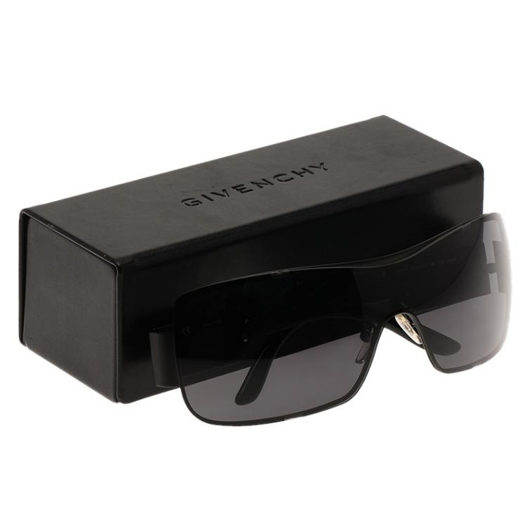 Pre Owned Givenchy Black SGV323V Shield Sunglasses