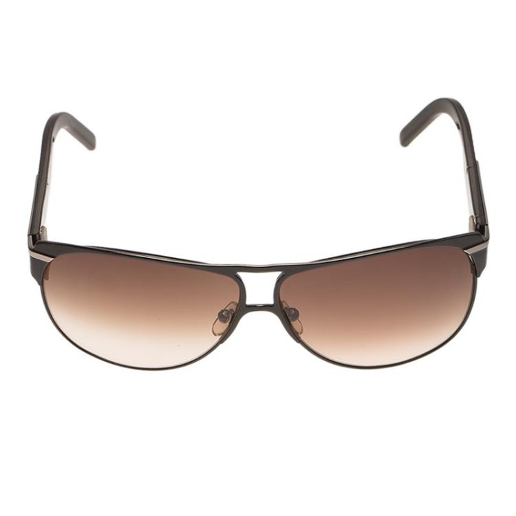 Pre Owned Givenchy Brown SGV357 Round Sunglasses