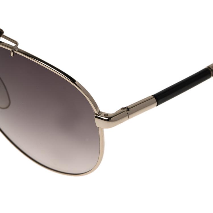 Pre Owned Givenchy Gold and Black SGV461V Aviator Sunglasses 
