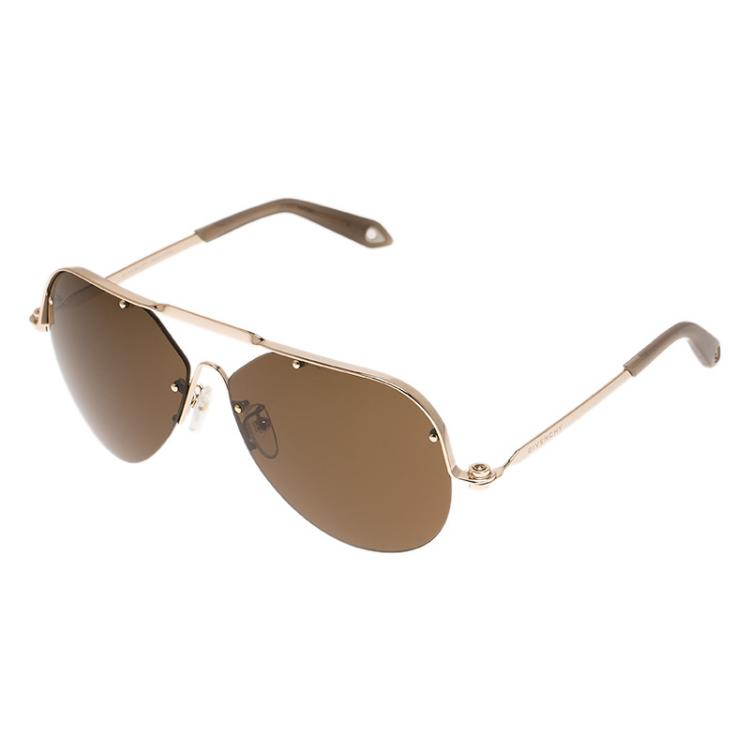 Pre Owned Givenchy Rose Gold SGVA51 Shield Sunglasses