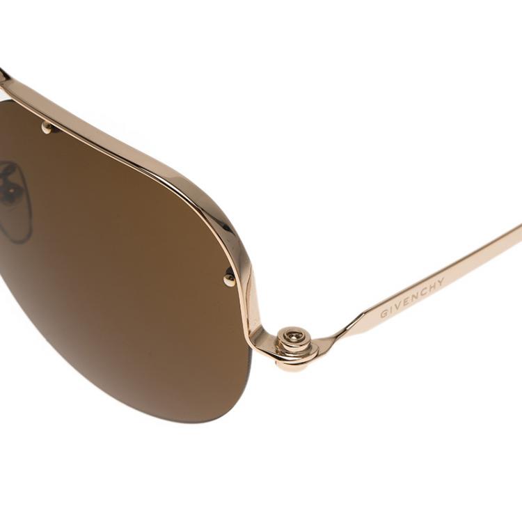 Pre Owned Givenchy Rose Gold SGVA51 Shield Sunglasses