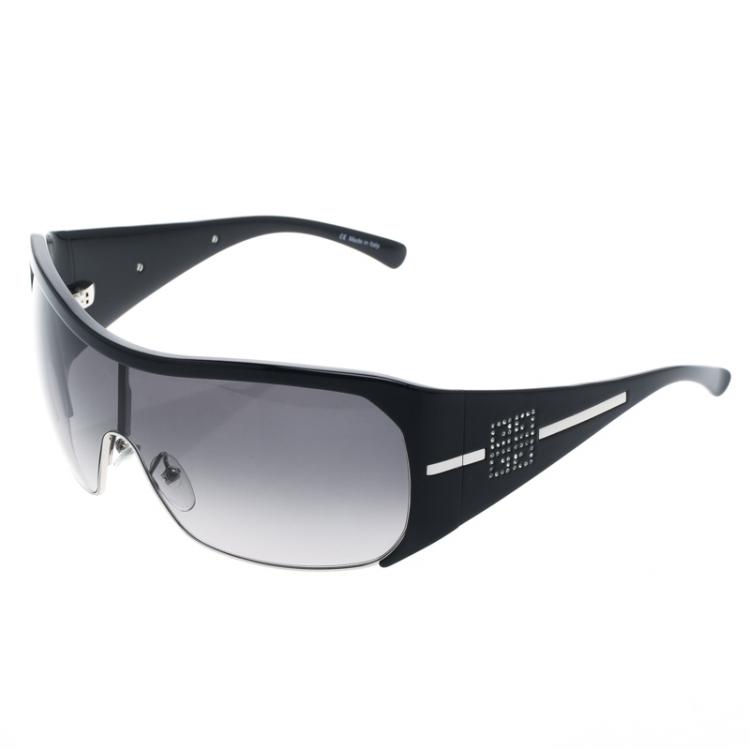 Pre Owned Givenchy Black SGV 661S Shield Sunglasses