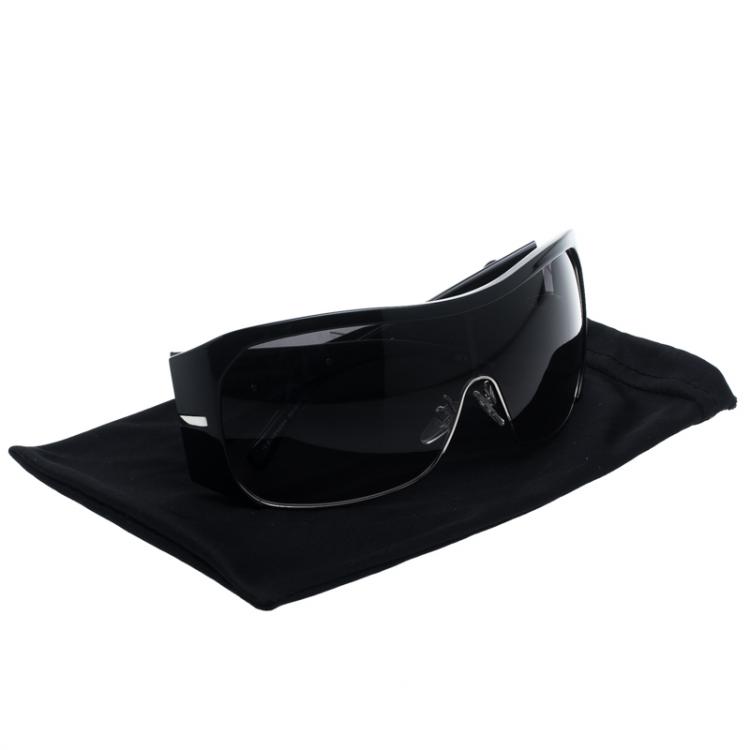 Pre Owned Givenchy Black SGV 661S Shield Sunglasses