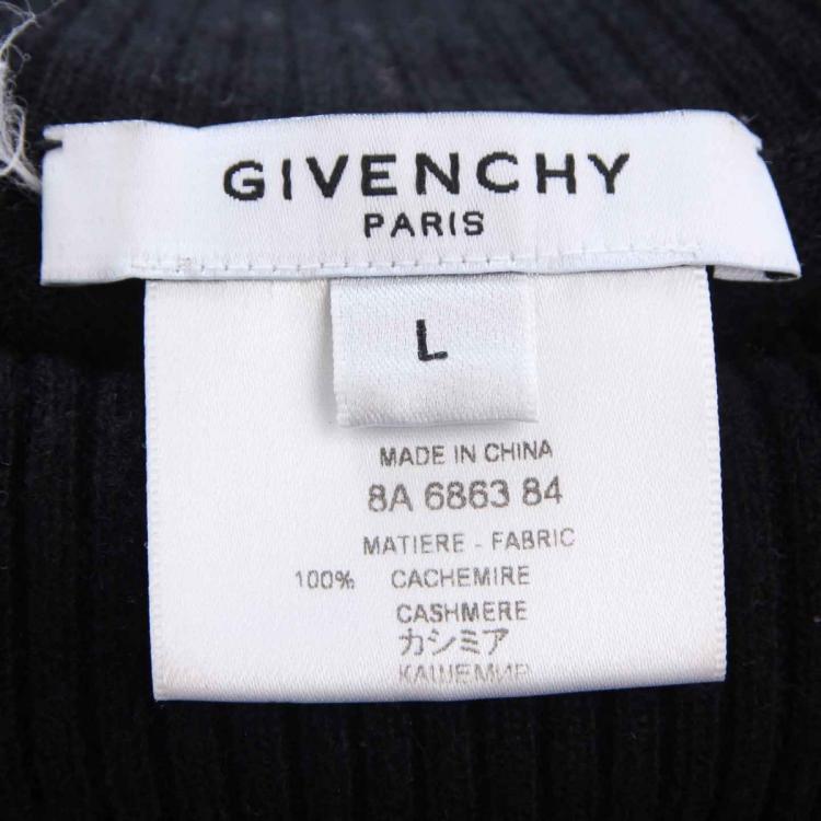 مملوكة مسبقًا Givenchy Black Turtleneck Rib Knit Sweater L