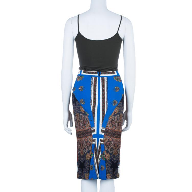 Pre Owned Givenchy Multicolored Scarf Print Skirt M