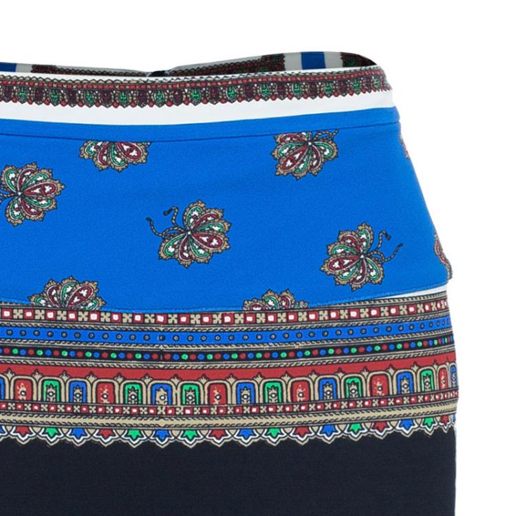 Pre Owned Givenchy Multicolored Scarf Print Skirt M