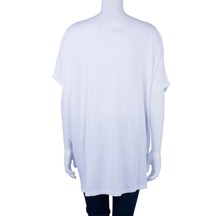 Pre Owned Givenchy White Skull Oversized Top S