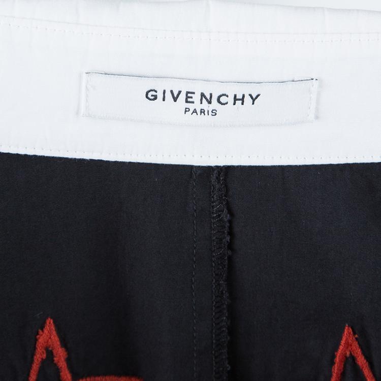 Pre Owned Givenchy Contrast Collar Star Detail Shirt XXS