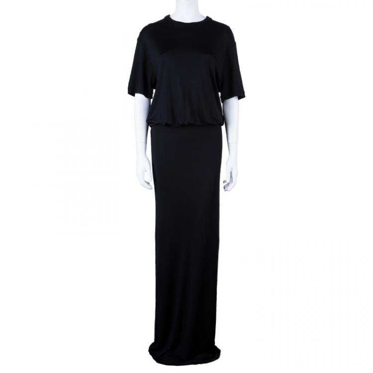 Pre Owned Givenchy Black Gathered Maxi Dress M