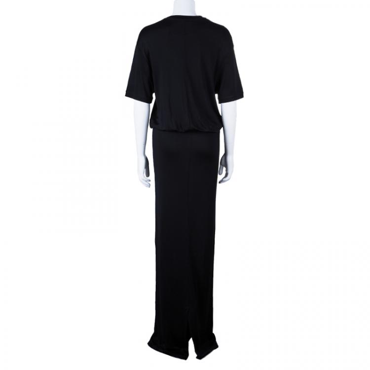 Pre Owned Givenchy Black Gathered Maxi Dress M