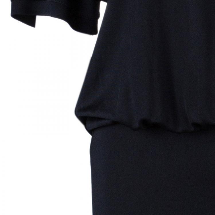 Pre Owned Givenchy Black Gathered Maxi Dress M