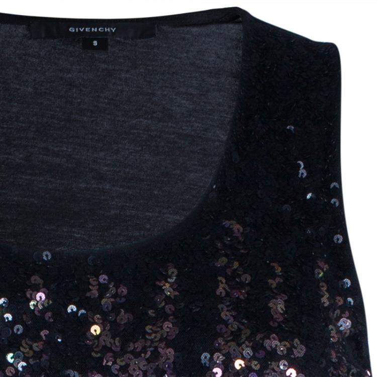Pre Owned Givenchy Multicolor Sequin Top S