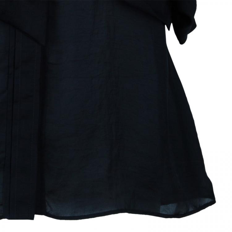 Pre Owned Givenchy Monochrome Frill Detail Top L